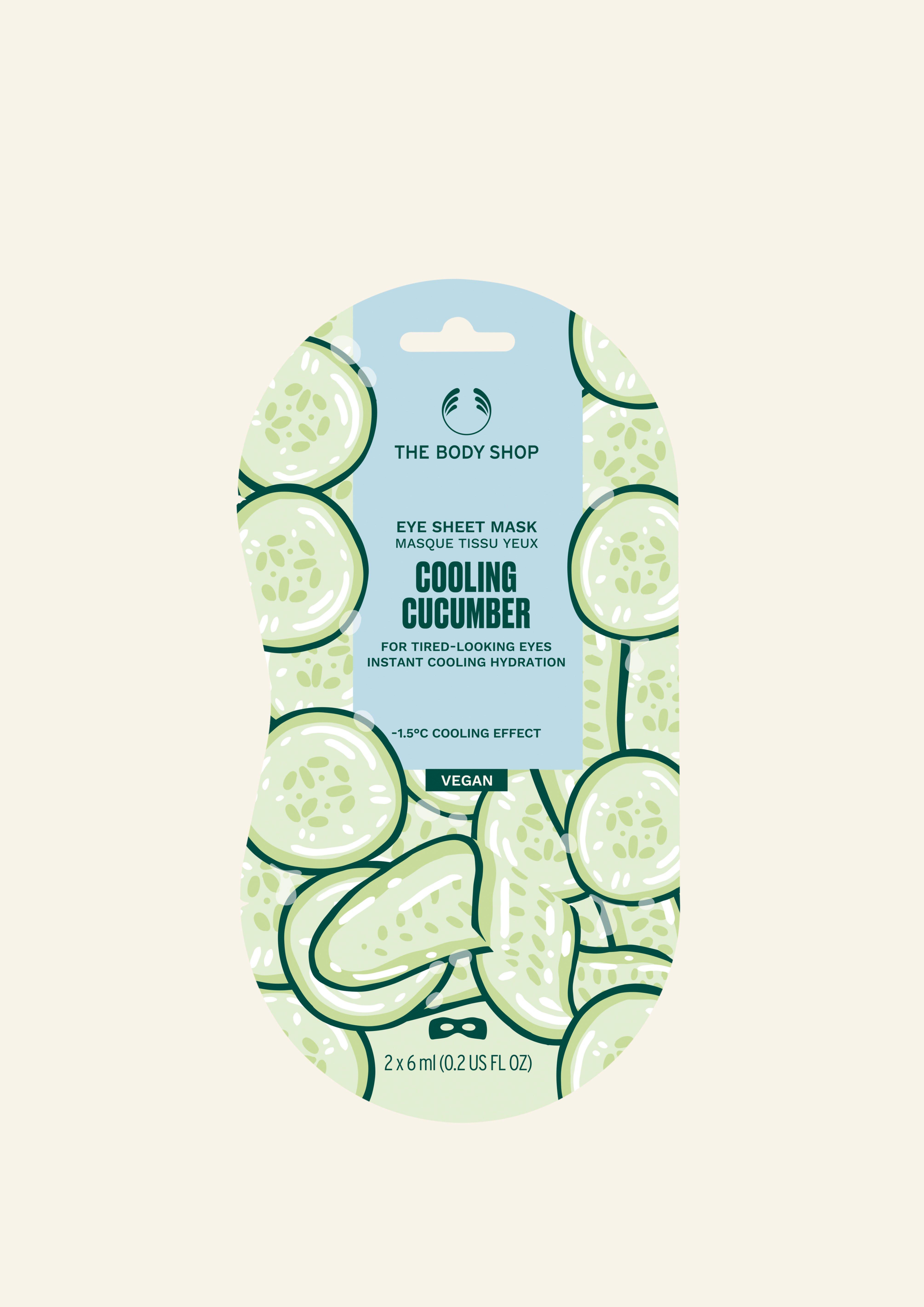 Cooling Cucumber Eye Sheet Mask The Body Shop